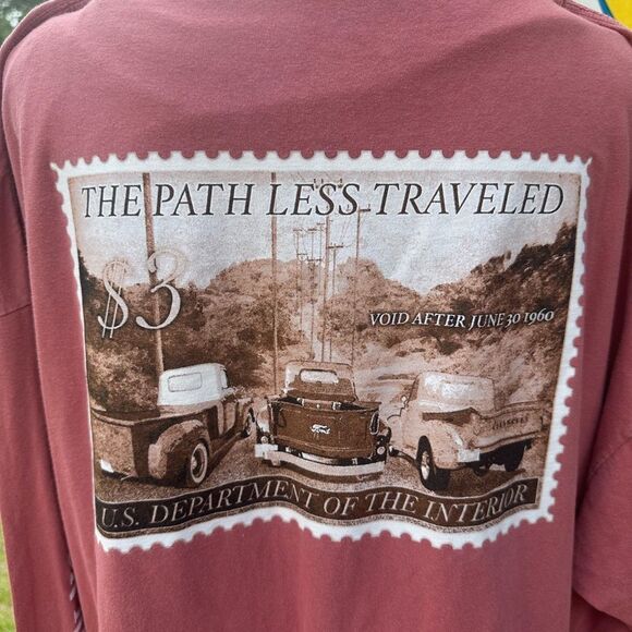 Back roads, apparel Men's Pink Long Sleeve Shirt - Picture 2 of 7